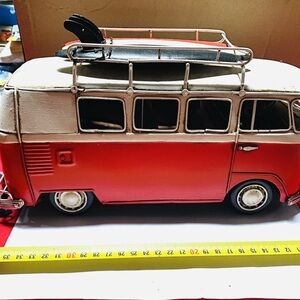 Retro Red Toy Van with Surfboard Altea VW Van Made In Italy Vintage